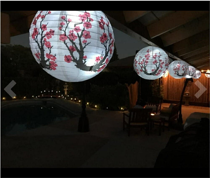 インテリア照明 | 梅の花和柄丸提灯 - 和風ホームデコレーション用