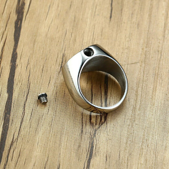 リング | ステンレス遺骨カプセルリング ペット供養用 ユニセックス