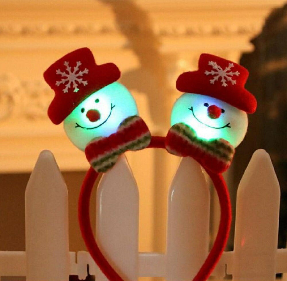 仮装 パーティーグッズ | クリスマス 光るカチューシャ サンタ・雪だるま選択可