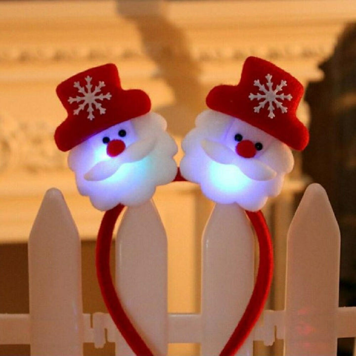 仮装 パーティーグッズ | クリスマス 光るカチューシャ サンタ・雪だるま選択可