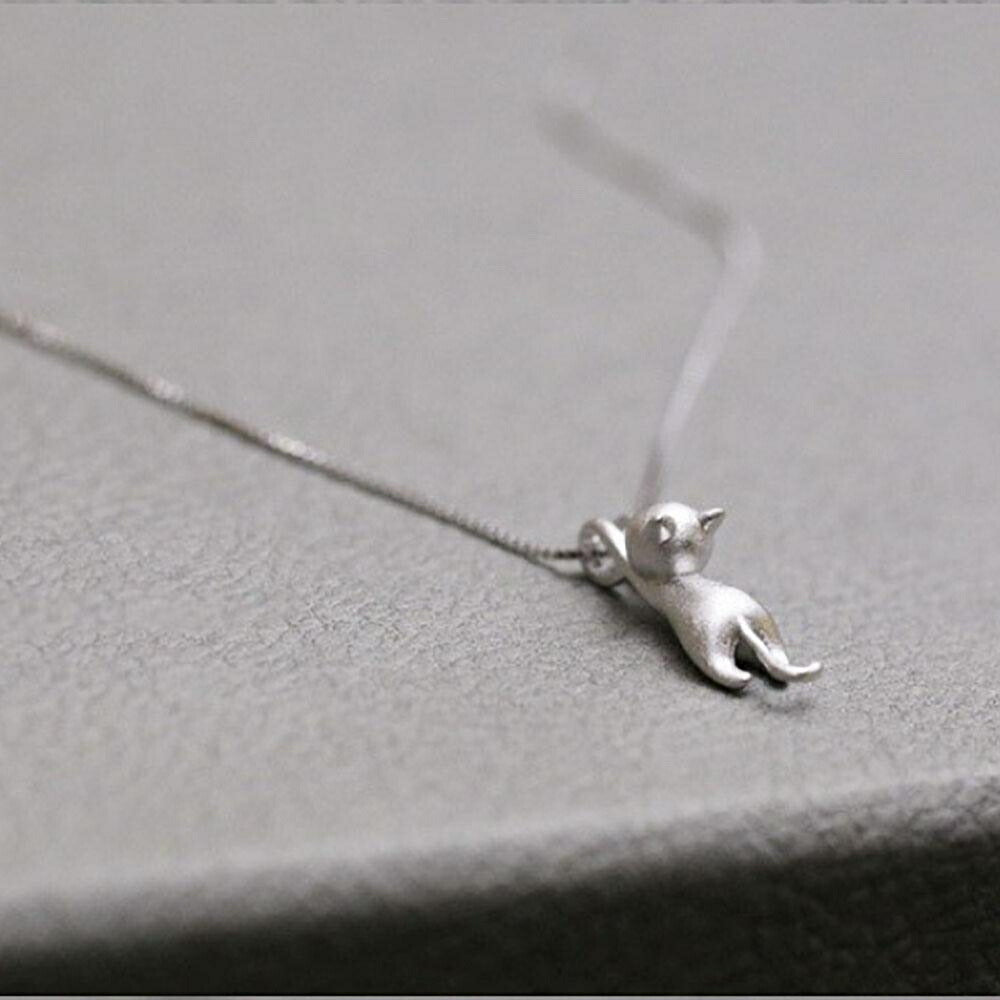 ネックレス | Silver925 ぶら下がり猫ネックレス 男女兼用