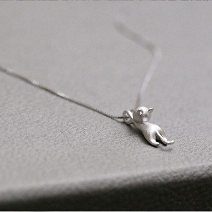 ネックレス | Silver925 ぶら下がり猫ネックレス 男女兼用