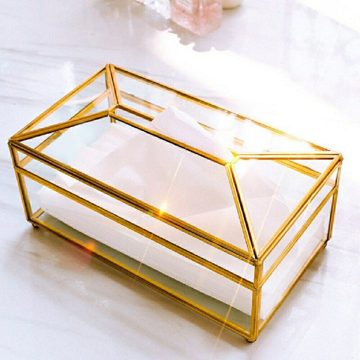 インテリアインテリア雑貨 その他 | ゴールドアクセント クリアガラス調 ティッシュボックス