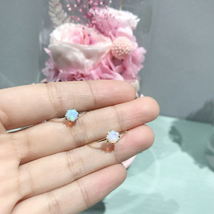 リング | オパールと貝パールの細めピンキーリング【ゴールド】
