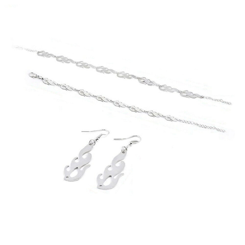 ネックレス | ファイヤーモチーフ ジュエリー3点セット（ネックレス・ブレスレット・ピアス）