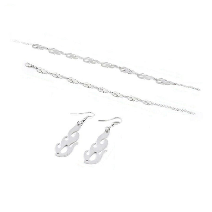 ネックレス | ファイヤーモチーフ ジュエリー3点セット（ネックレス・ブレスレット・ピアス）