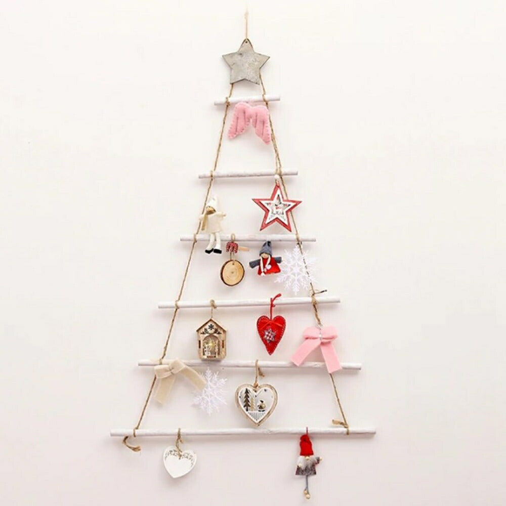 イベントグッズ | 木製壁掛けクリスマスツリー 92cm スター付きオーナメント