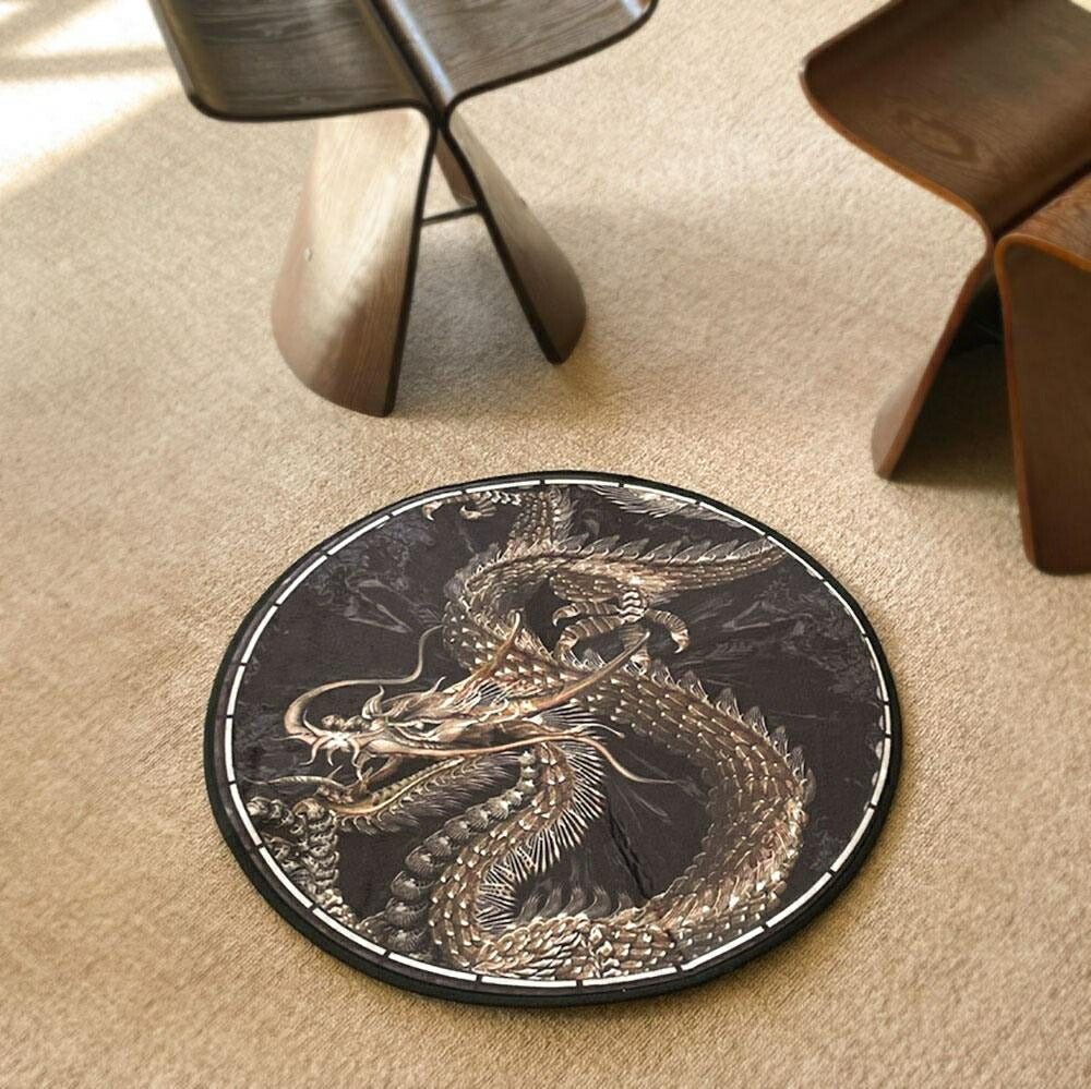 風水 インテリア | 黄金龍デザイン 滑り止め玄関マット 60cm