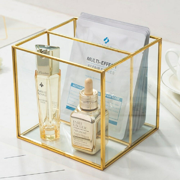 インテリアインテリア雑貨 その他 | ゴールドフレーム クリアガラス調 小物入れボックス - アンティーク風