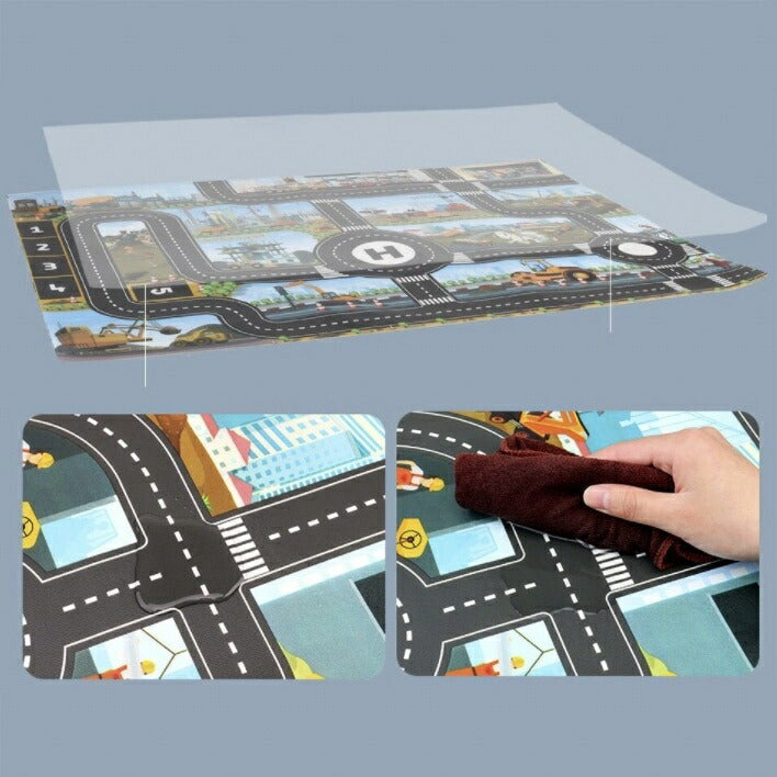 子供 おもちゃ | ジャンボ知育プレイマットー工事現場と街並みデザインー子供用