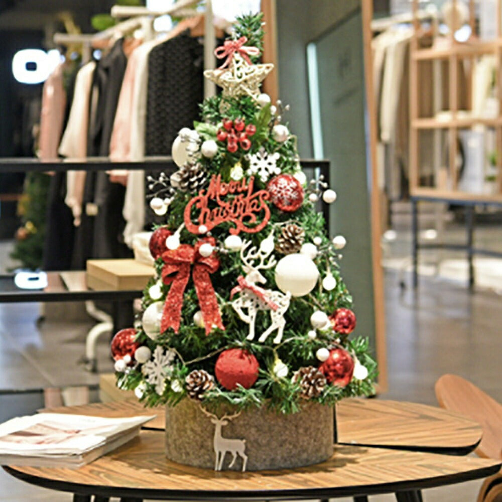 イベントグッズ | 90cm LED付きクリスマスツリー（レッド/ゴールドオーナメント）