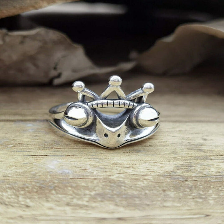 リング | カエルの王冠シルバーリング - ユニークなメンズ＆レディースアクセサリー