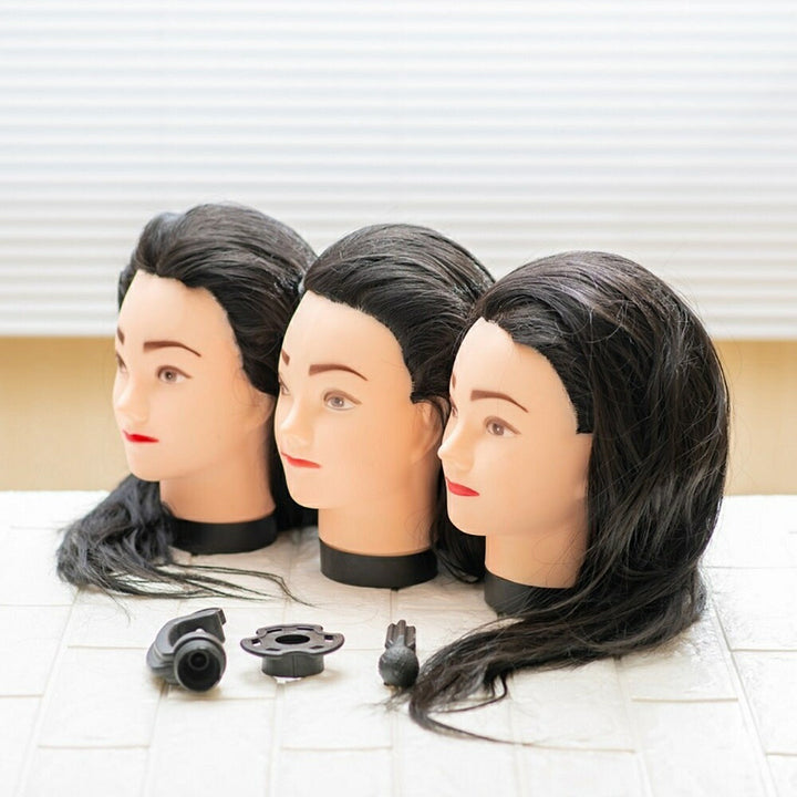 コスメティック | カット＆編み込み練習用マネキンヘッド3個セット（クランプ付き）