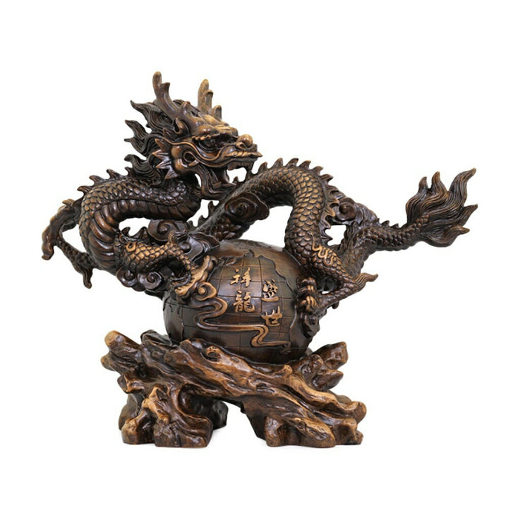 風水 インテリア | 開運龍置物 - 風水レジン製ドラゴン、金運・成功祈願