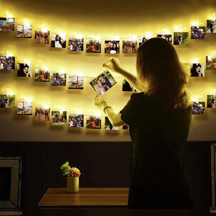 イベントグッズ | LEDフォトクリップガーランド 5m・50球 電池式