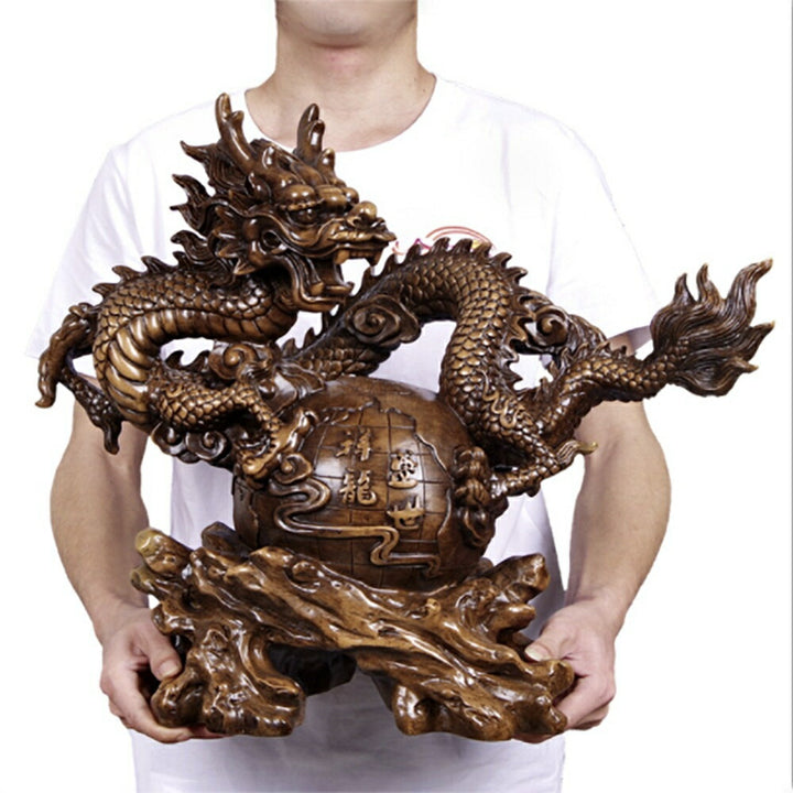 風水 インテリア | 開運龍置物 - 風水レジン製ドラゴン、金運・成功祈願