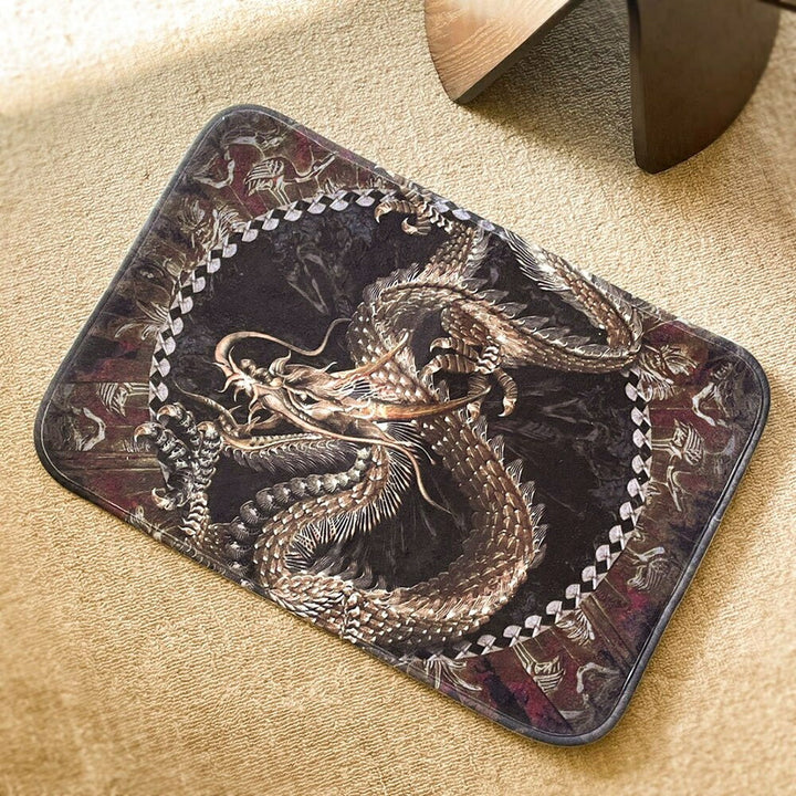 風水 インテリア | 黄金龍デザイン滑り止めマット 40×57.5cm - 玄関・バスルーム兼用