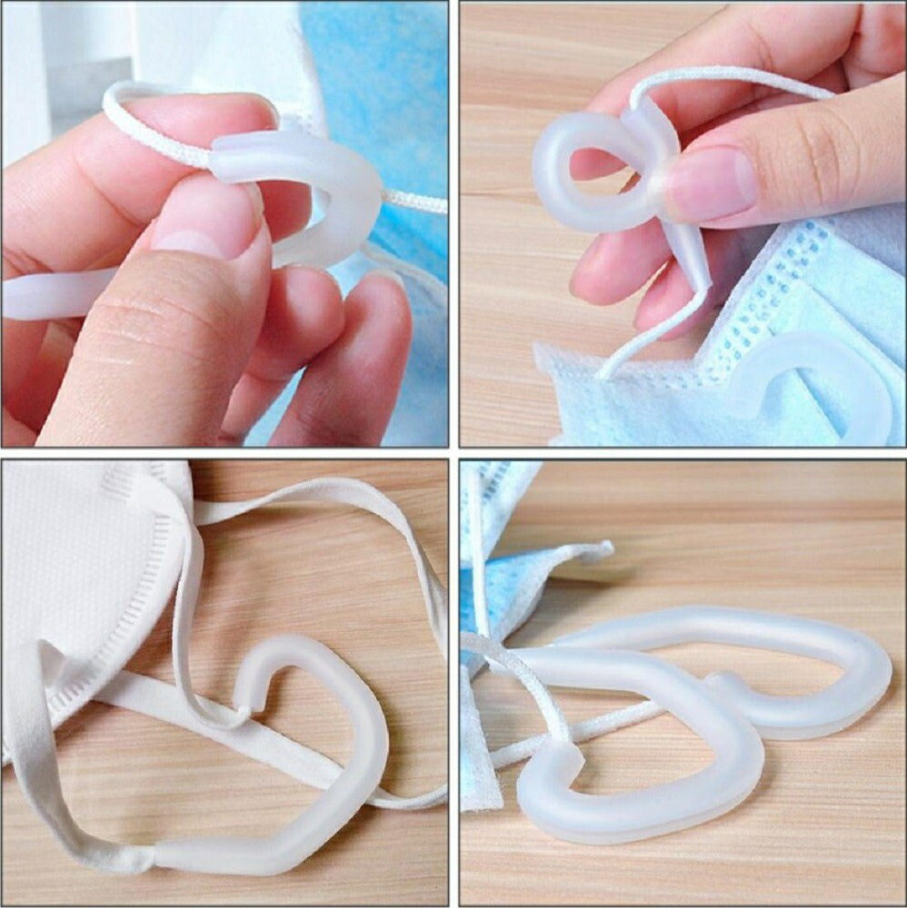 マスク | シリコン耳ガード付きマスクフックセット【5セット】男女兼用