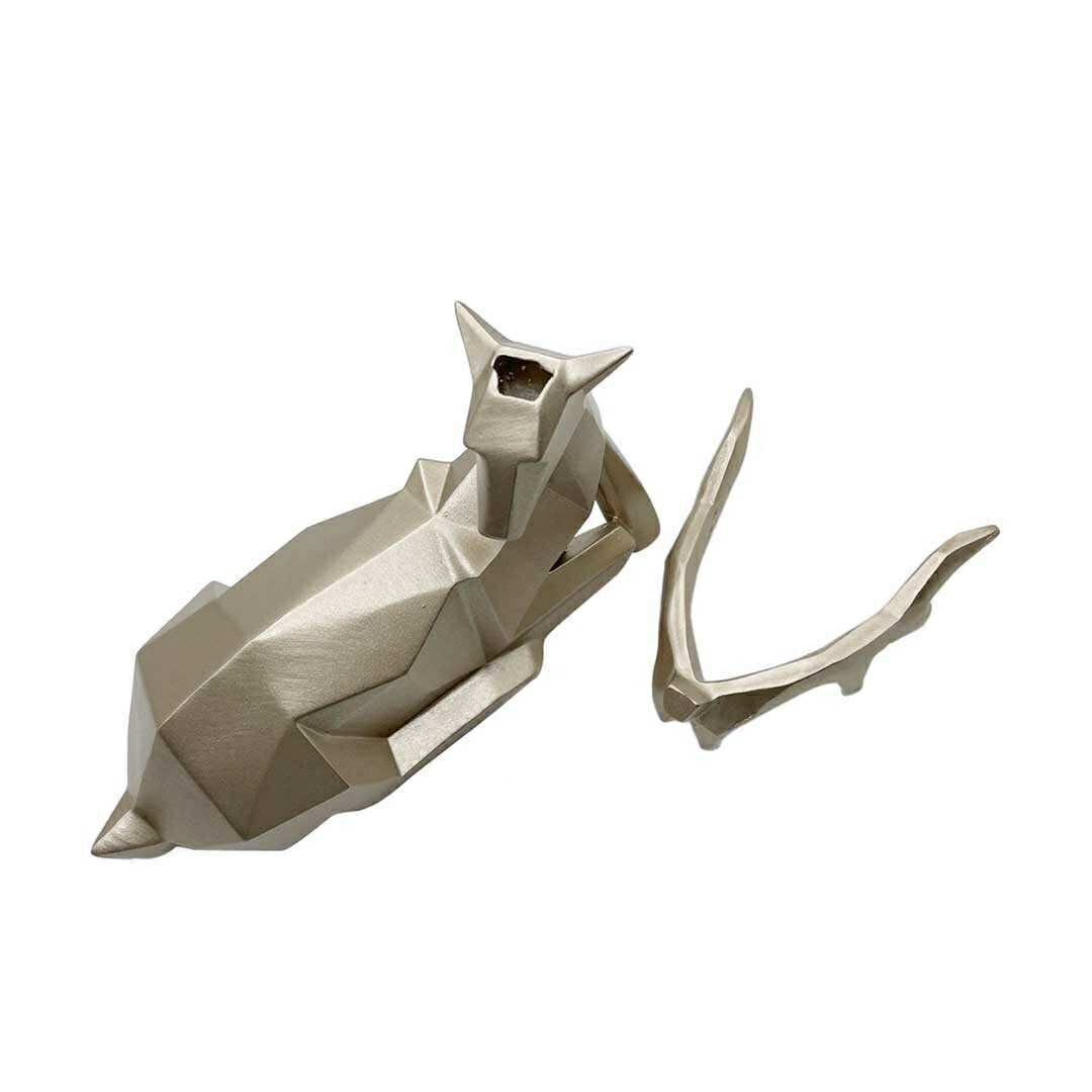 インテリア オブジェ | ゴールド鹿の置物 2体セット - アンティーク風デザイン