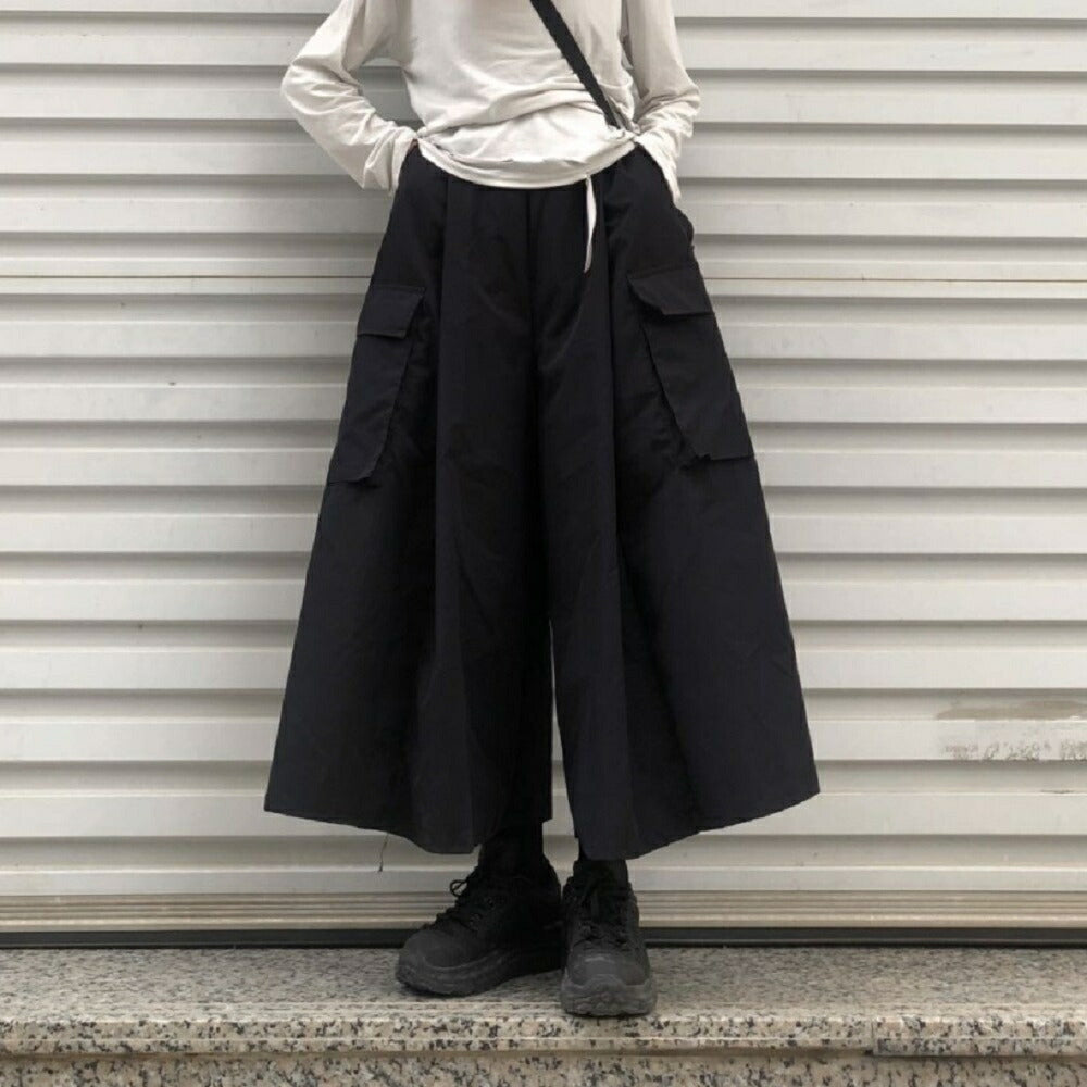 ボトムス 女性 | ブラックワイドパンツ ゆったりビッグシルエット 韓国ファッション