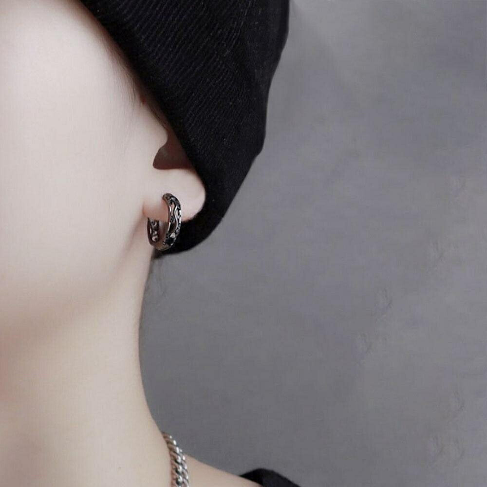 ピアス イヤーカフ | ドラゴンリングタイプピアス 両耳用 シルバーorブラック