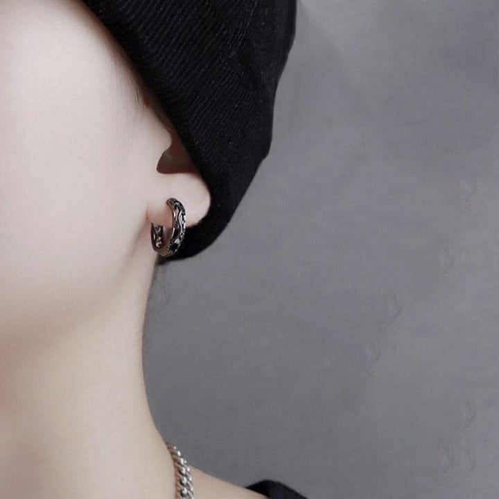 ピアス イヤーカフ | ドラゴンリングタイプピアス 両耳用 シルバーorブラック