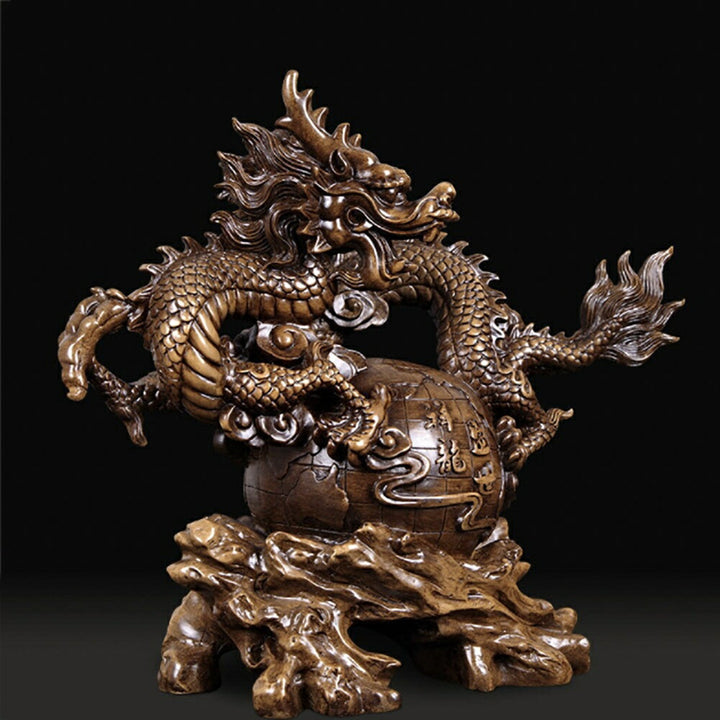 風水 インテリア | 開運龍置物 - 風水レジン製ドラゴン、金運・成功祈願