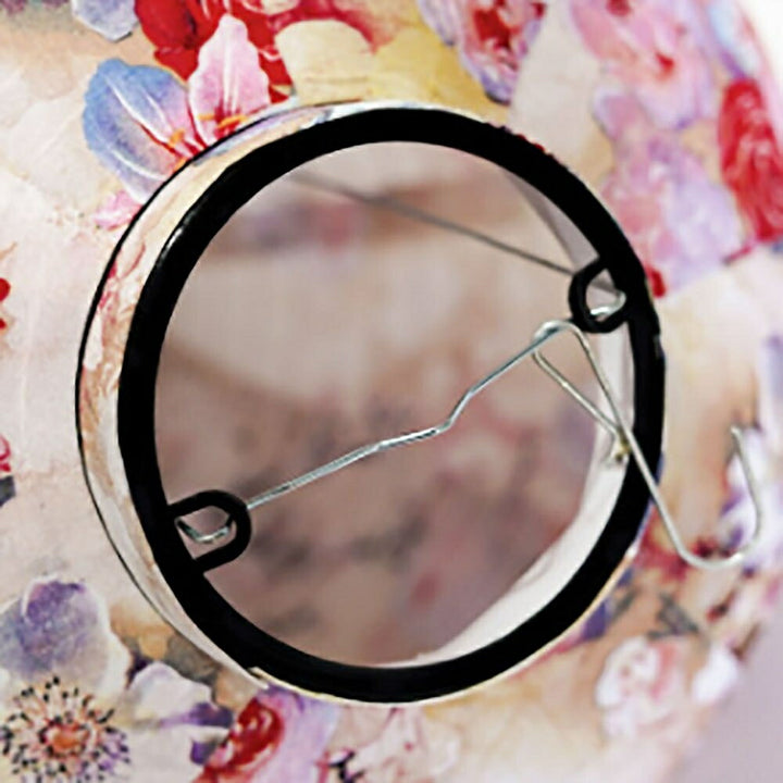 インテリア照明 | 和柄丸提灯 - 花or紅葉浮世絵デザイン オリエンタルランプ