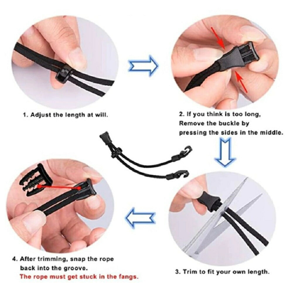 黒紐 ーVer1ー 細め 10本 おしゃれ マスクフック マスクバンド かわいい 痛くない 耳が痛くなりにくい グッズ マスク フック バンド 可愛い 耳が痛い 長時間 快適 女性 男性 軽量 サイズ調節可能 長さ調節 マスククリップ マスクフック