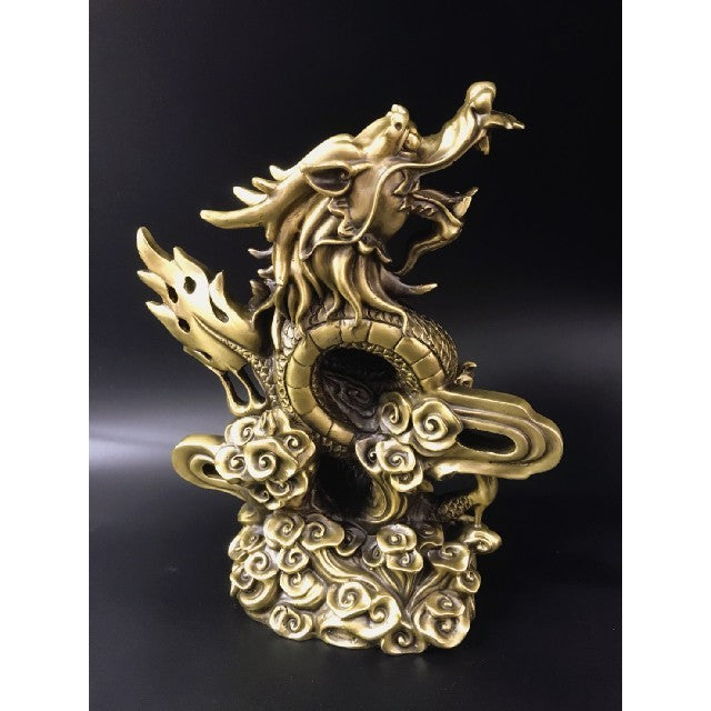 風水 インテリア | 昇龍 銅製風水置物 - 開運・金運・成功