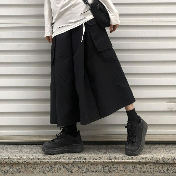 ボトムス 女性 | ブラックワイドパンツ ゆったりビッグシルエット 韓国ファッション