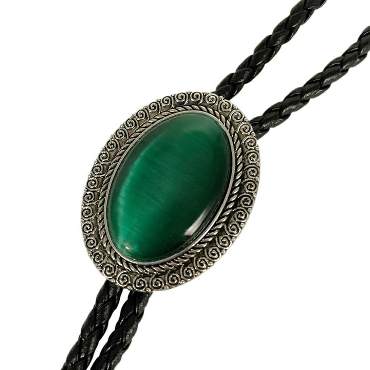 ネックレス | グリーンペンダントネックレス - シンプルアンティーク風アクセサリー