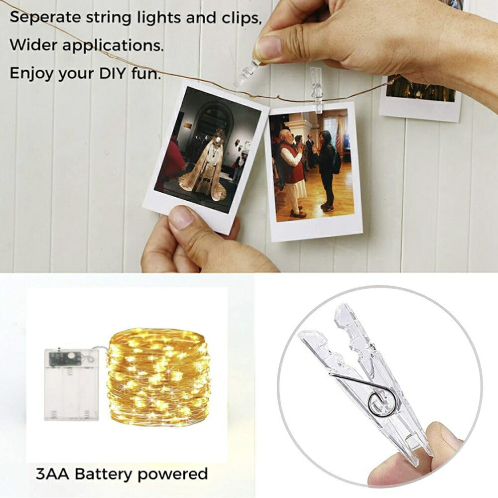 イベントグッズ | LEDフォトクリップガーランド 5m・50球 電池式