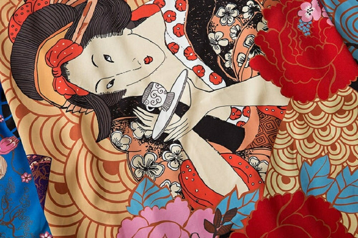 はっぴ | 夏祭り和柄羽織 - ユニセックス法被風カーディガン