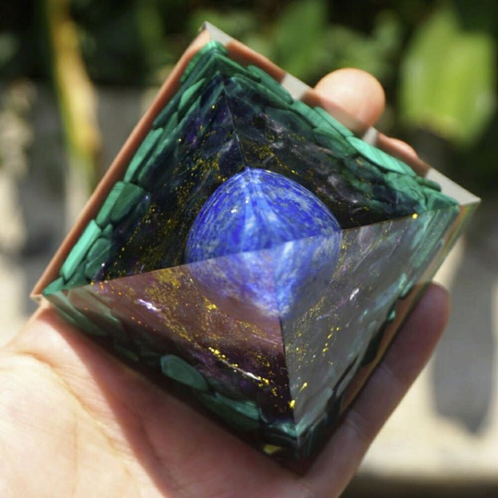 風水 インテリア | ラピスラズリ オルゴナイト球体 6cm - 浄化・癒しの置物