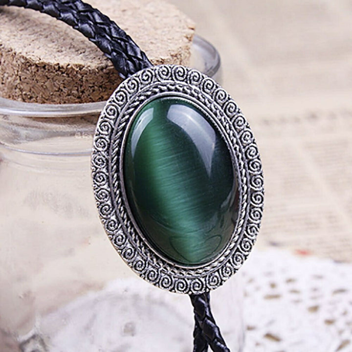 ネックレス | グリーンペンダントネックレス - シンプルアンティーク風アクセサリー