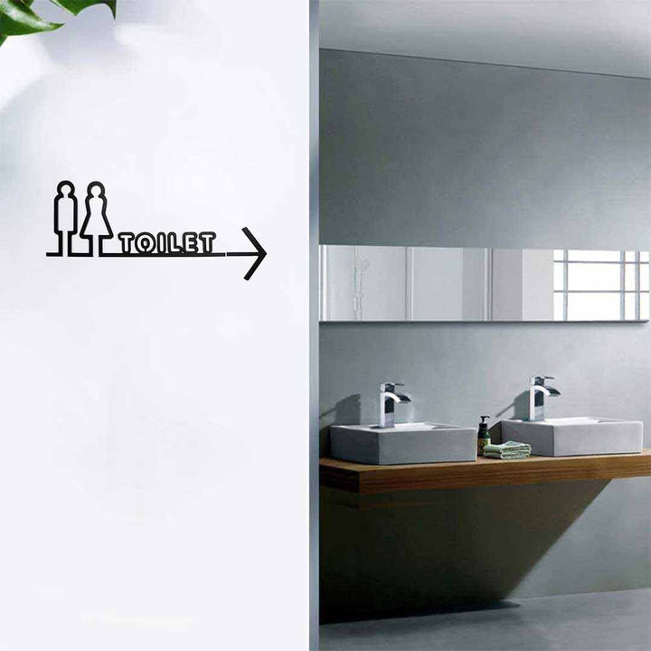 インテリアインテリア雑貨 その他 | ブラック一筆書きトイレサインプレート【男女マーク・ピクトグラム】