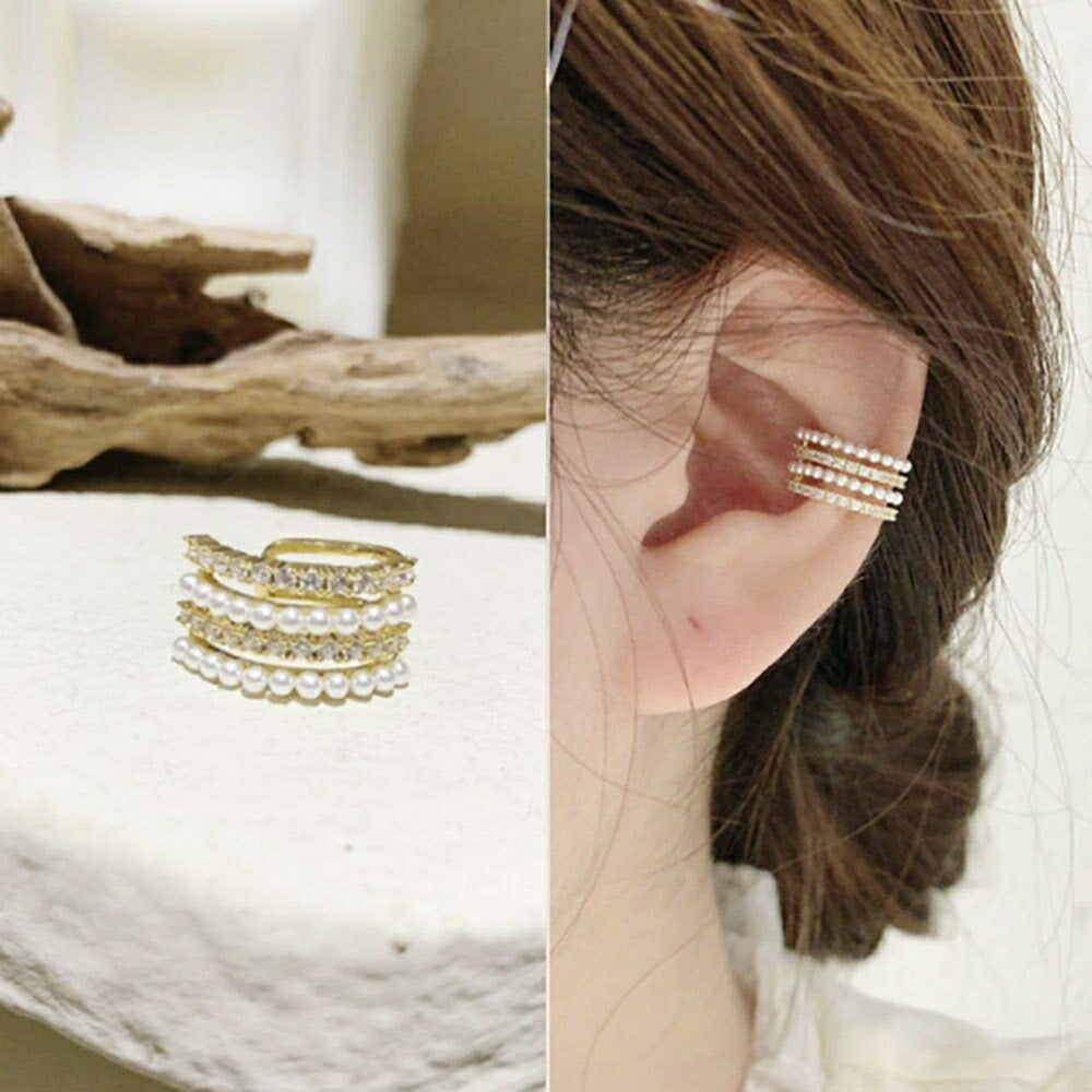 ピアス イヤーカフ | パール4連イヤーカフ ユニセックス アクセサリー