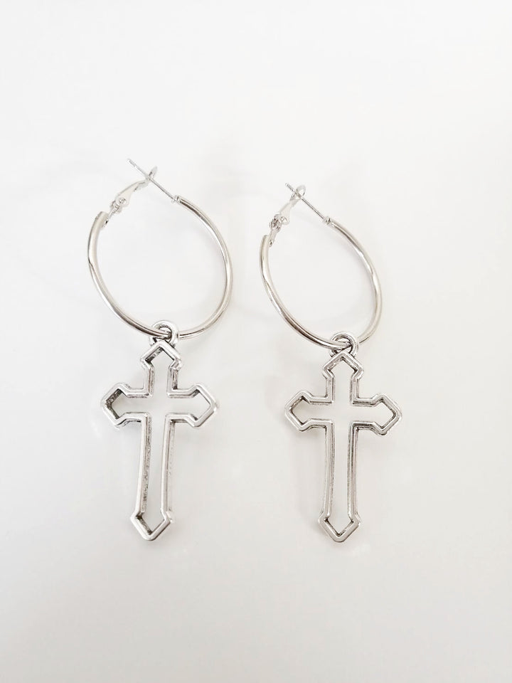 ピアス イヤーカフ | クロスチェーンピアス ２個セット ユニセックス