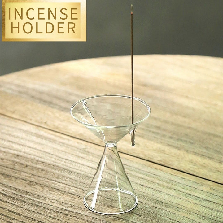 お香 | クリアガラス製お香立て シンプル和風デザイン ホームフレグランス