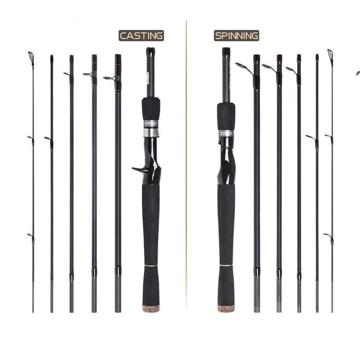 釣り 道具 | 6ピーストラベルロッド スピニング・ベイト兼用 ソフトケース付き