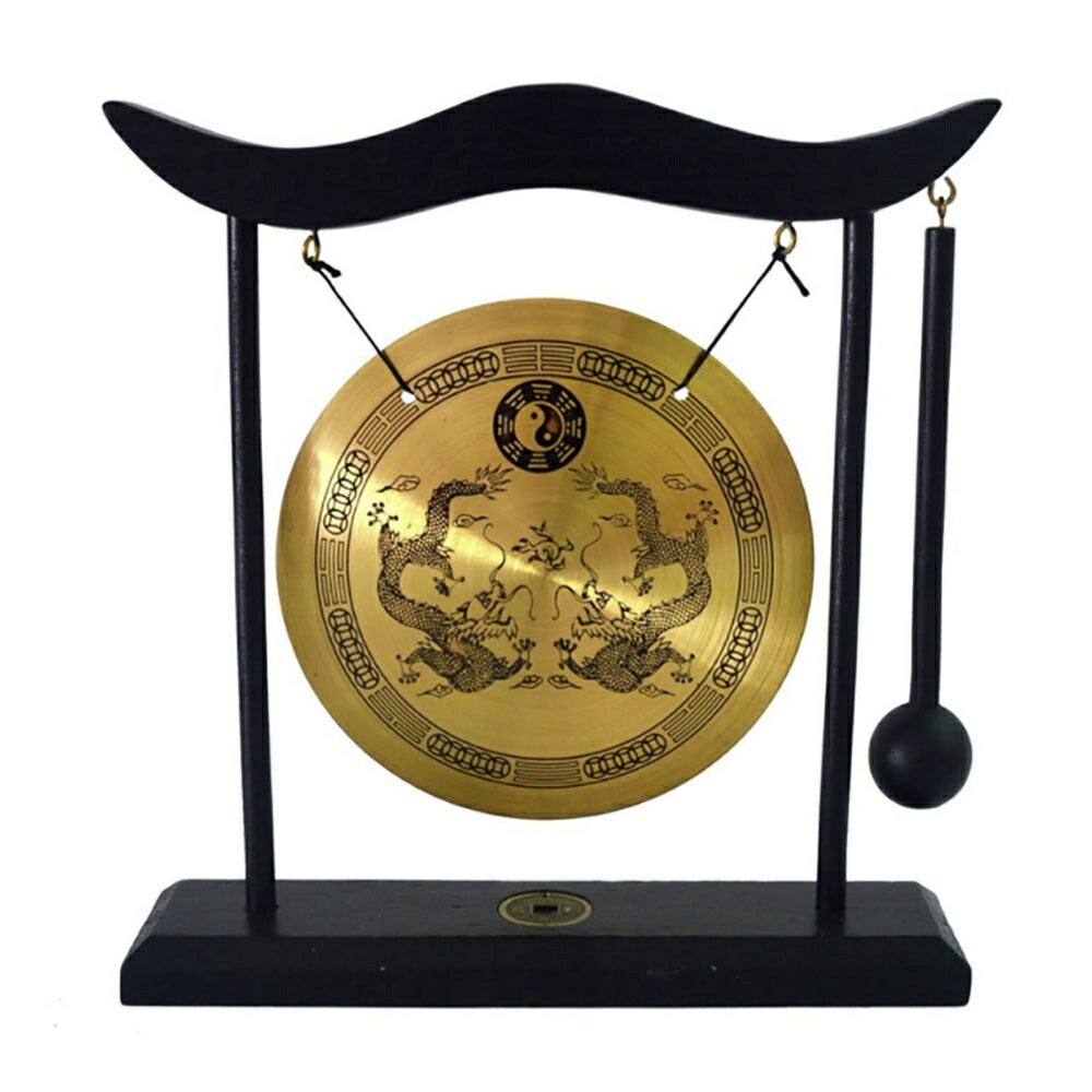 風水 インテリア | ミニサイズ風水銅鑼 置物 - 龍神開運デザイン