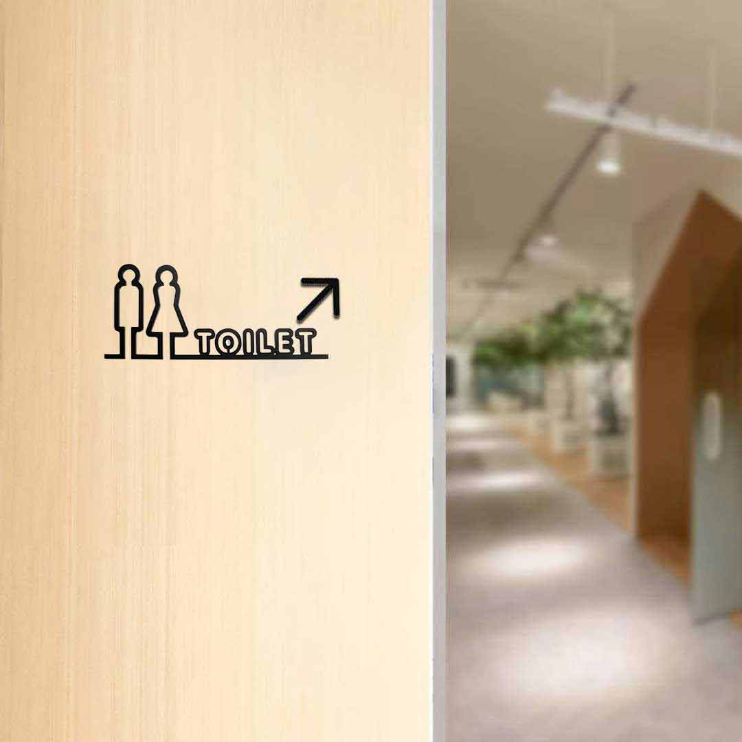インテリアインテリア雑貨 その他 | ブラック一筆書きトイレサインプレート【男女マーク・ピクトグラム】