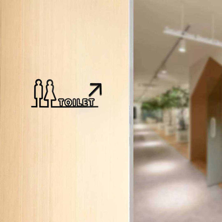インテリアインテリア雑貨 その他 | ブラック一筆書きトイレサインプレート【男女マーク・ピクトグラム】