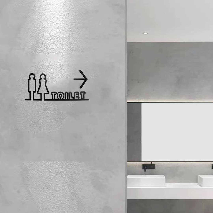 インテリアインテリア雑貨 その他 | ブラック一筆書きトイレサインプレート【男女マーク・ピクトグラム】
