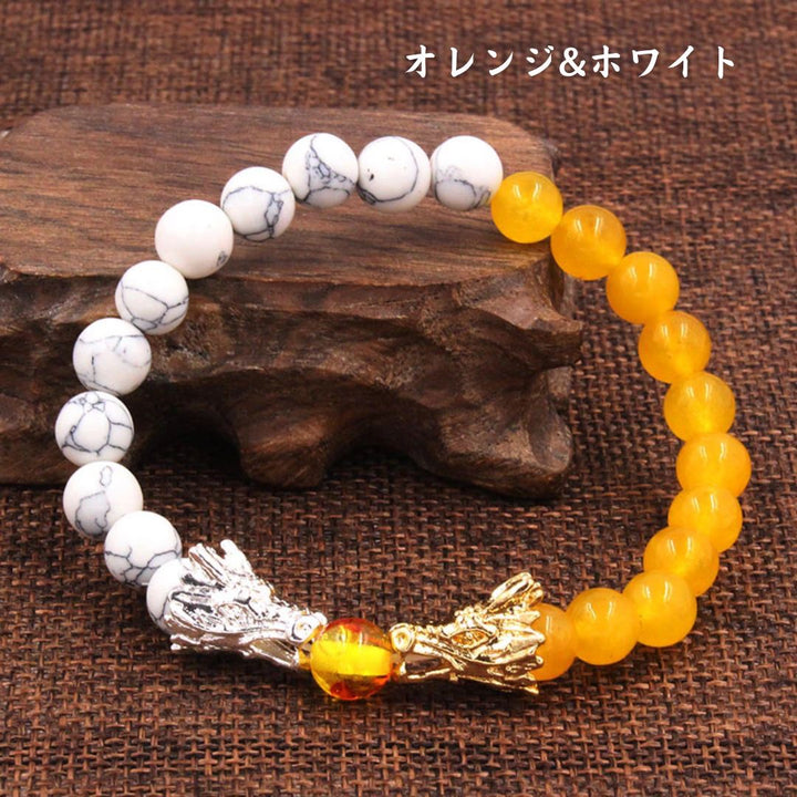 ブレスレット | 龍神パワーストーンブレスレット 二頭竜玉デザイン 全3カラー