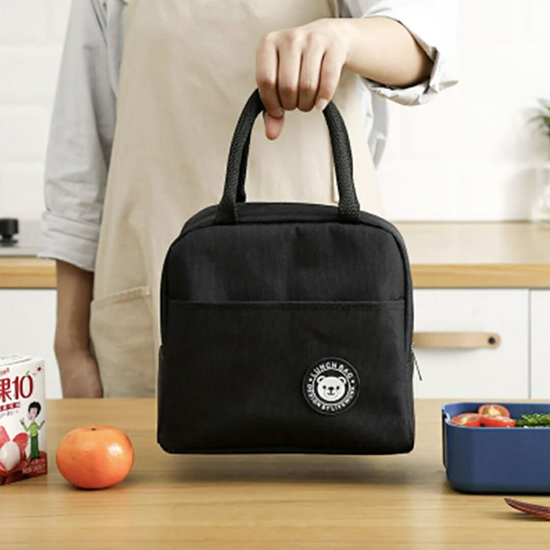 アウトドア用品 その他 | クマ柄ランチバッグ 保冷・保温機能付き 大容量ポケット（ブラック/ネイビー）