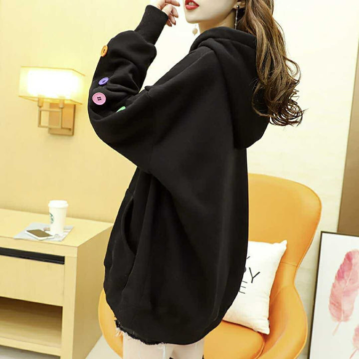 パーカー 女性 | カラフルフード紐のボリュームパーカー ユニセックス