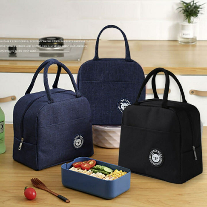 アウトドア用品 その他 | クマ柄ランチバッグ 保冷・保温機能付き 大容量ポケット（ブラック/ネイビー）