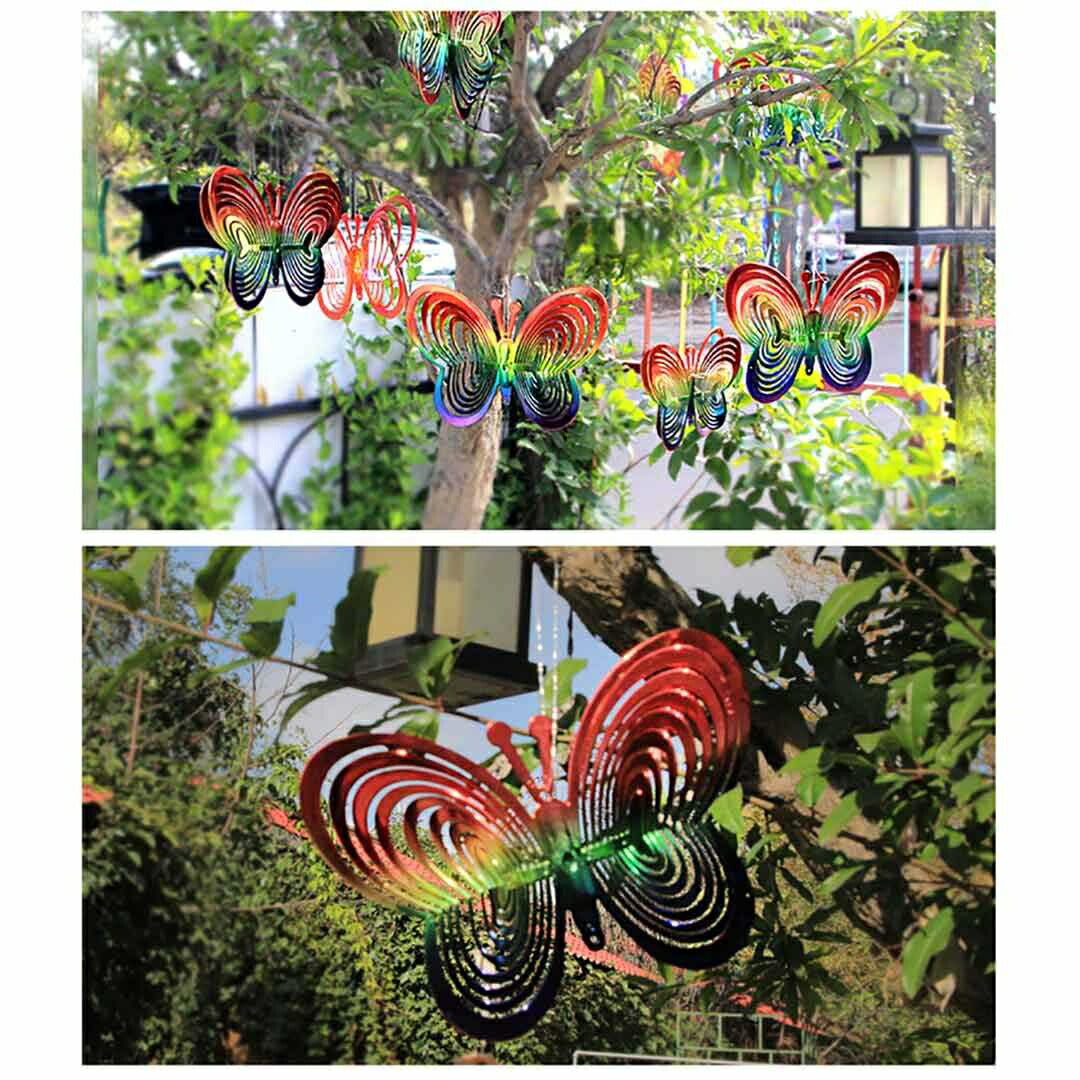 虫よけ 鳥よけ | レインボーバタフライ反射板 5個セット - 鳥害・カラス対策用